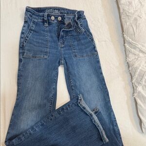 American Eagle Outfitters Women's Flare Blue Jeans